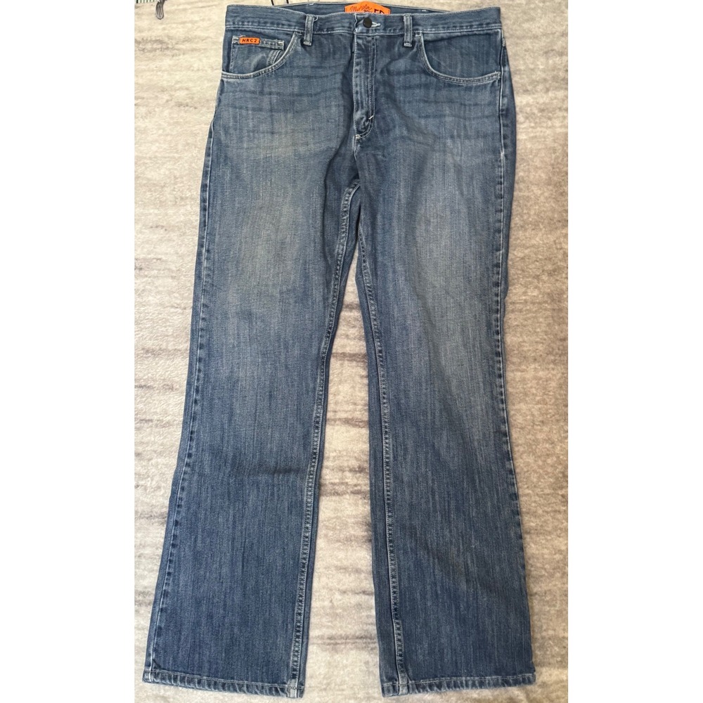 Wrangler 20X FR Mens Flame Resistant HRC2 Blue Denim Work Jeans 36x32 Medium
